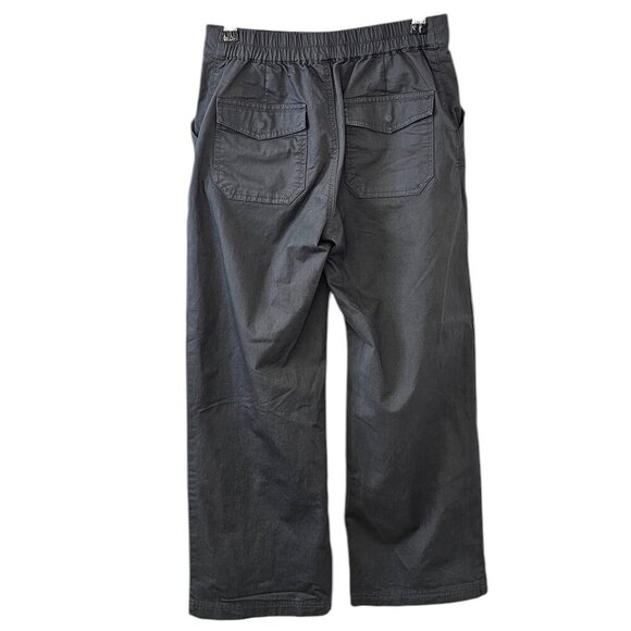 PACT Womens Organic Cotton Wide Leg Chino High Rise Pants, Crop,Grey, Size Small - Picture 2 of 8